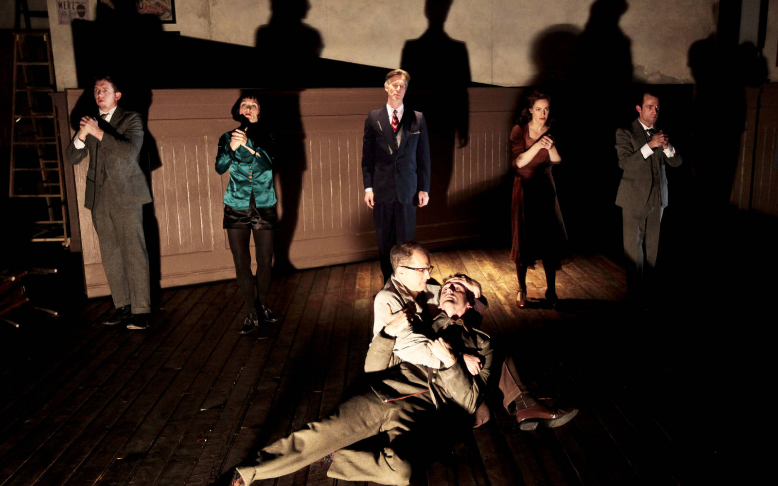 The full cast of The Blue Flower.